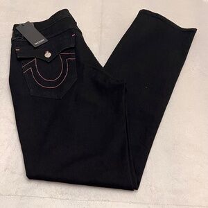 True Religion Men's Jean Size 34x34 Black  Denim  Relaxed Straight MSRP $159.00